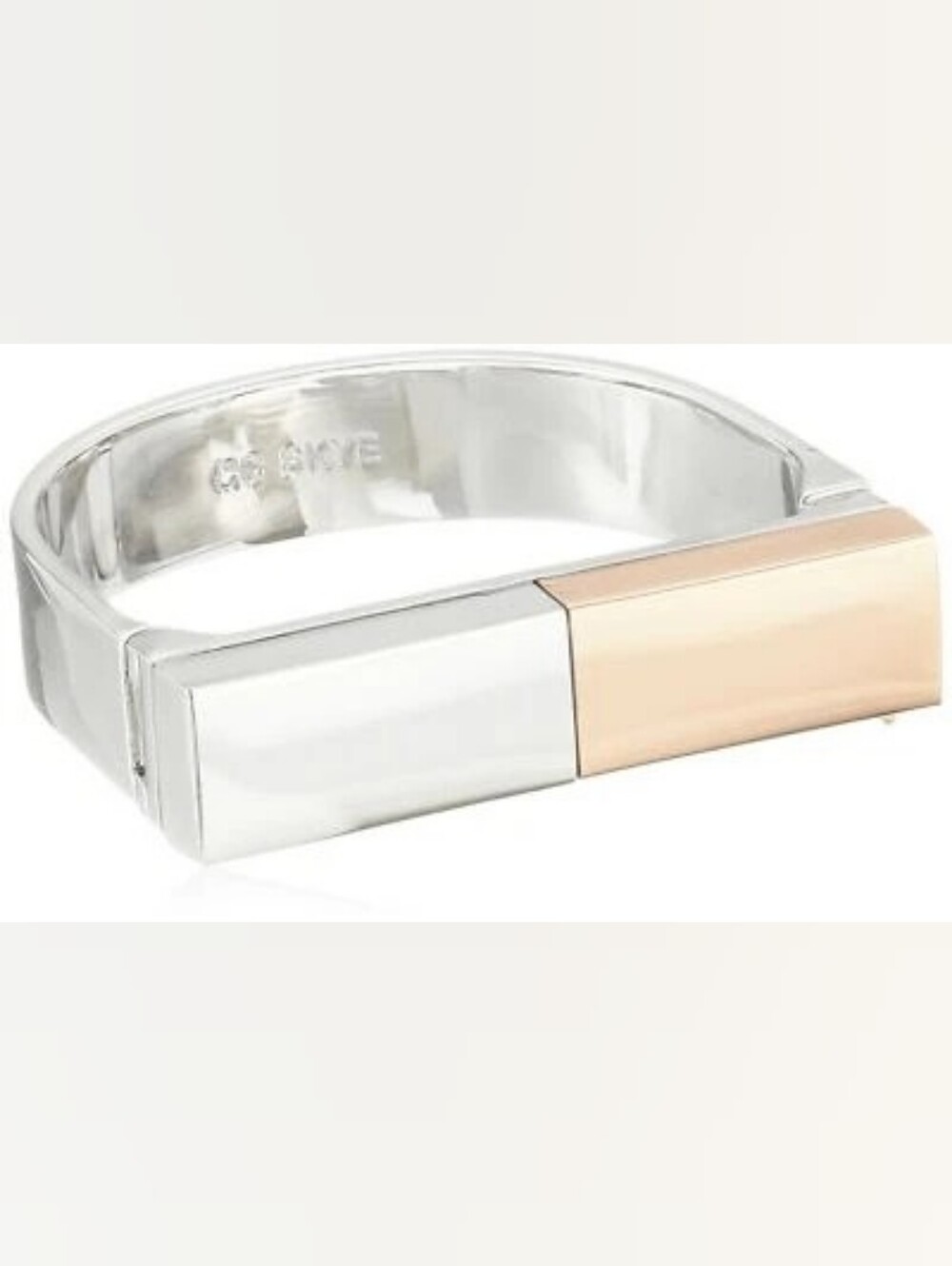 NWT, CC Skye Rhodium and Rose Gold-Plated Platform Statement Cuff Bracelet